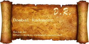 Dombai Radamesz névjegykártya